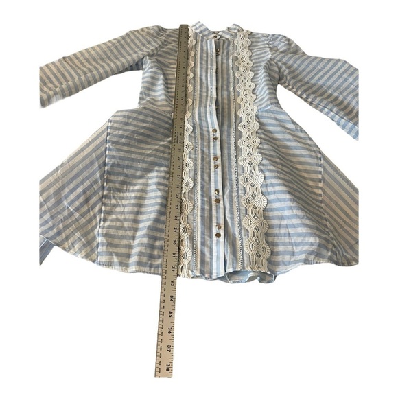 Keepsake The Label Blue Stripe Bow Balloon Sleeve Mini Dress XS - Picture 11 of 15